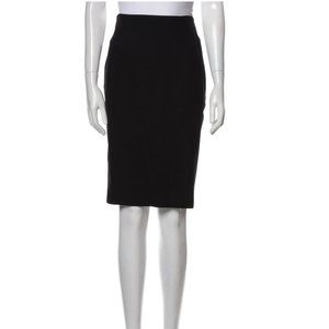 Alexander McQueen Black Pencil Skirt with Zip Closure - sz 40